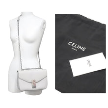 Load image into Gallery viewer, CELINE セリーヌ C ミディアム チェーン ショルダーバッグ グレー カーフスキン シルバー金具 187253BFB08GC 良好 中古 48394