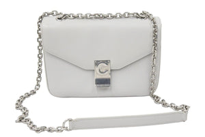 CELINE セリーヌ C ミディアム チェーン ショルダーバッグ グレー カーフスキン シルバー金具 187253BFB08GC 良好 中古 48394