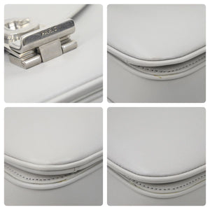CELINE セリーヌ C ミディアム チェーン ショルダーバッグ グレー カーフスキン シルバー金具 187253BFB08GC 良好 中古 48394