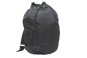 PRADA プラダ ワンショルダーバッグ 大型 巾着 △ロゴ ナイロン ブラック シルバー金具 美品 中古 48395