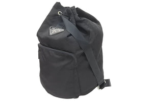 PRADA プラダ ワンショルダーバッグ 大型 巾着 △ロゴ ナイロン ブラック シルバー金具 美品 中古 48395