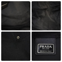 画像をギャラリービューアに読み込む, PRADA プラダ ワンショルダーバッグ 大型 巾着 △ロゴ ナイロン ブラック シルバー金具 美品 中古 48395
