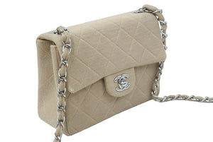 CHANEL シャネル チェーンショルダーバッグ ココマーク マトラッセ 6番台 2000年 A01115 ベージュ シルバー 美品 中古 48400