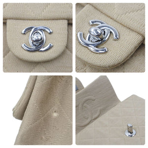 CHANEL シャネル チェーンショルダーバッグ ココマーク マトラッセ 6番台 2000年 A01115 ベージュ シルバー 美品 中古 48400