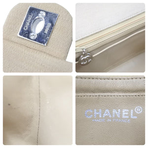 CHANEL シャネル チェーンショルダーバッグ ココマーク マトラッセ 6番台 2000年 A01115 ベージュ シルバー 美品 中古 48400