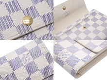 Load image into Gallery viewer, LOUISVUITTON ルイヴィトン 三つ折り財布 ポルトフォイユ アレクサンドラ ダミエ PVC ホワイト グレー ゴールド 美品 中古 48424