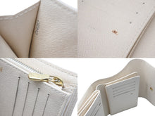 Load image into Gallery viewer, LOUISVUITTON ルイヴィトン 三つ折り財布 ポルトフォイユ アレクサンドラ ダミエ PVC ホワイト グレー ゴールド 美品 中古 48424
