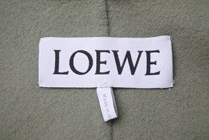 LOEWE ロエベ ダブル ショート ジャケット 21SS レディース S359338XAV ウール カシミヤ グリーン ブラック 34 美品 中古 48451