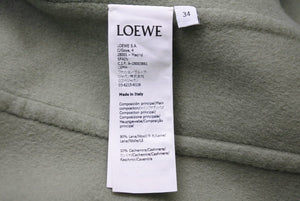 LOEWE ロエベ ダブル ショート ジャケット 21SS レディース S359338XAV ウール カシミヤ グリーン ブラック 34 美品 中古 48451