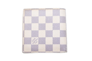 LOUIS VUITTON ルイヴィトン 二つ折り財布 ポルトフォイユ マルコ ダミエアズール コインケース付き 良好 中古 48466