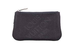 LOUISVUITTON ルイヴィトン ポシェットクレ 小銭入れ コインケース キーケース ミニ財布 M93549 ブラック ブラウン 美品 中古 48468