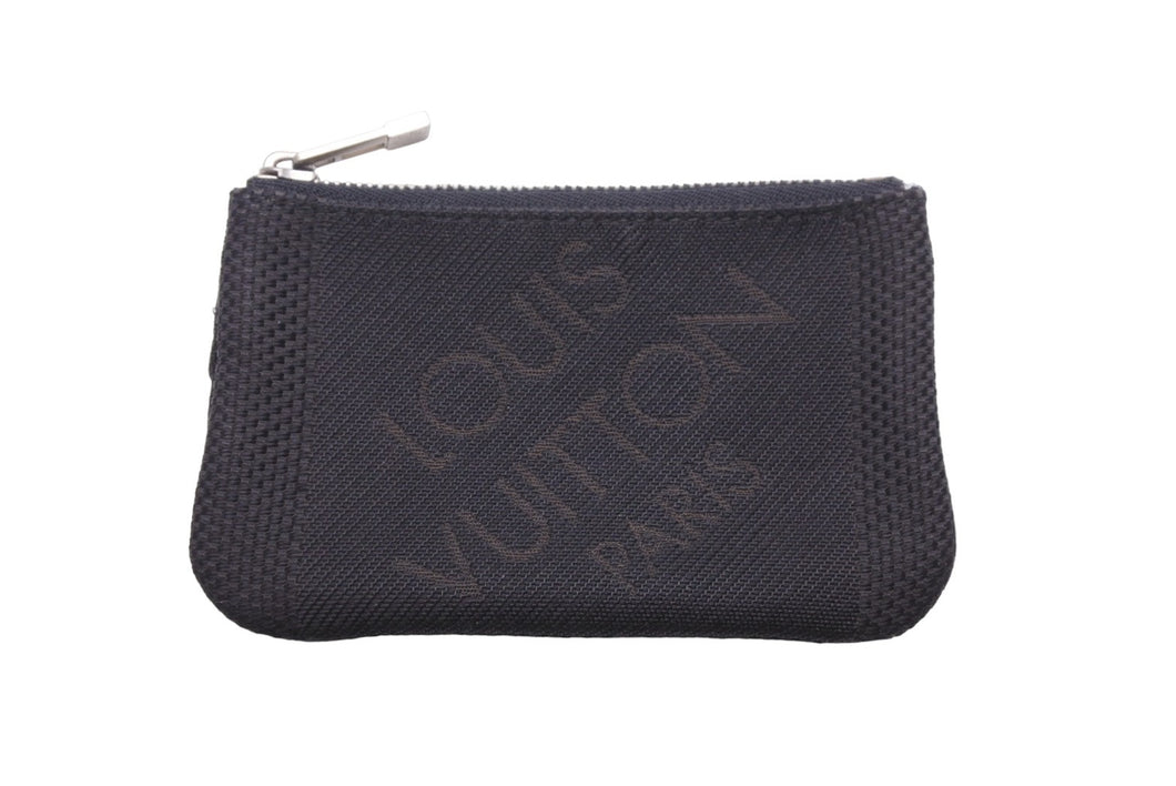 LOUISVUITTON ルイヴィトン ポシェットクレ 小銭入れ コインケース キーケース ミニ財布 M93549 ブラック ブラウン 美品 中古 48468