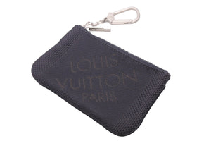 LOUISVUITTON ルイヴィトン ポシェットクレ 小銭入れ コインケース キーケース ミニ財布 M93549 ブラック ブラウン 美品 中古 48468