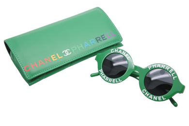 新品同様 CHANEL PHARRELL シャネル ファレル サングラス カプセルコレクション 19ss round sunglasses グリーン 中古 48505