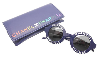 極美品 CHANEL×PHARRELL シャネル×ファレル サングラス ネイビー 71314A SPW21 中古 48506