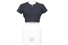 Load image into Gallery viewer, CHANEL シャネル 半袖Ｔシャツ チビT クロップド ココマーク PO5010VO3909 94305 95P ナイロン ブラック 42 美品 中古 48509