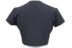 CHANEL シャネル 半袖Ｔシャツ チビT クロップド ココマーク PO5010VO3909 94305 95P ナイロン ブラック 42 美品 中古 48509