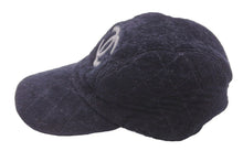 Load image into Gallery viewer, CHANEL シャネル キャップ マトラッセ パイルキャップ ココマーク コットン レザー ブラック S 美品 中古 48510