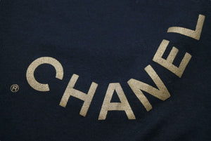 CHANEL シャネル 半袖Ｔシャツ ブランドロゴ 16SS コットン ブラック ゴールド 35/137 M 美品 中古 48513