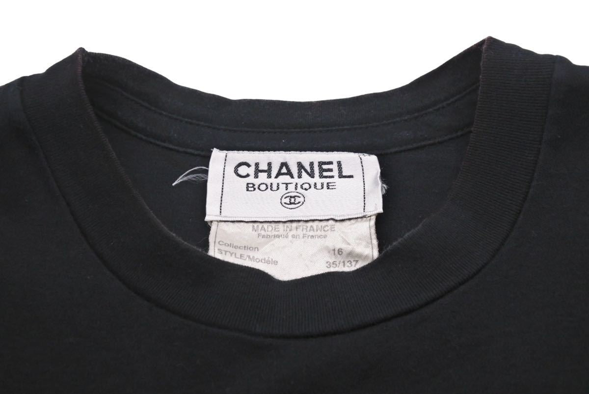 CHANEL シャネル 半袖Ｔシャツ ブランドロゴ 16SS コットン ブラック ...