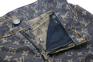 LOUISVUITTON ルイヴィトン デニム ジーンズ パンツ モノグラムデニム ブラック RM052B WHPA10CF7 サイズ38 美品 中古 48548