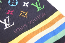 Load image into Gallery viewer, LOUIS VUITTON ルイ・ヴィトン スカーフ バンドー モノグラムデザイン マルチカラー ノワール M71992 LVロゴ シルク 美品 中古48558
