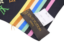 Load image into Gallery viewer, LOUIS VUITTON ルイ・ヴィトン スカーフ バンドー モノグラムデザイン マルチカラー ノワール M71992 LVロゴ シルク 美品 中古48558