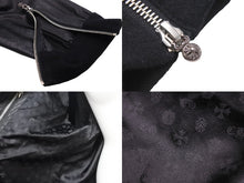 Load image into Gallery viewer, CHROMEHEARTS クロムハーツ FLURIES JRD ナイロンジャケット クロスボタン シルバー925 レザー ブラック サイズL 美品 中古 48579
