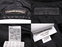 Load image into Gallery viewer, CHROMEHEARTS クロムハーツ FLURIES JRD ナイロンジャケット クロスボタン シルバー925 レザー ブラック サイズL 美品 中古 48579