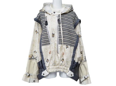LOUIS VUITTON ルイヴィトン ジャケット ライトニングルレックスフーデッド 21SS 38 ホワイト ゴールド RW211B 美品 中古 48589