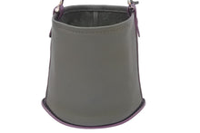 Load image into Gallery viewer, 極美品 DELVAUX デルボー ハンドバッグ Pin Mini Bucket トリヨン カーキ パープル シルバー金具 中古 48591