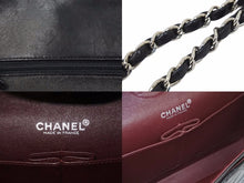 Load image into Gallery viewer, 極美品 CHANEL マトラッセWフラップチェーンショルダー 7番台 25 ショルダーバッグ ブラック×シルバー金具 レザー 中古 48600