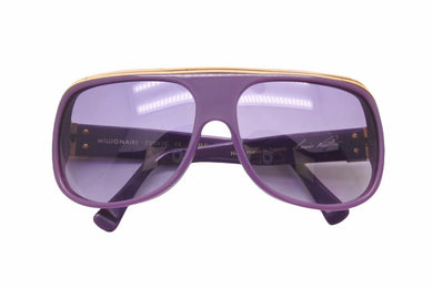 初期 極美品 LOUIS VUITTON ルイヴィトン ミリオネア サングラス 61□15 Z0097E パープル ゴールド アイウェア 48607