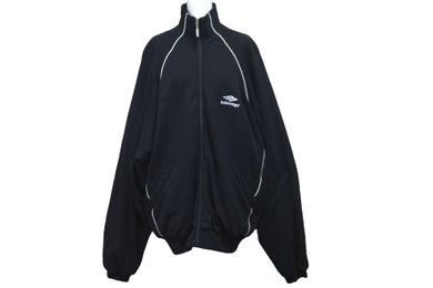 BALENCIAGA バレンシアガ スポーツアイコン ジップアップトラックジャケット ブラック コットン サイズ2 697954 美品 中古 48611