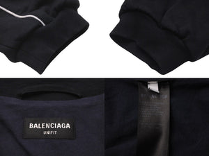 BALENCIAGA バレンシアガ スポーツアイコン ジップアップトラックジャケット ブラック コットン サイズ2 697954 美品 中古 48611