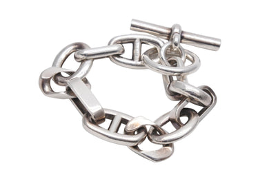 超稀少 HERMES エルメス AREA アリア シルバー ブレスレット GM サイズ シェーヌダンクル マルジェラ期 中古 48650