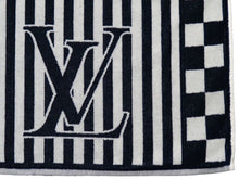 Load image into Gallery viewer, 極美品 LOUIS VUITTON ルイヴィトン M77625 ビーチタオル パイル ストライプ セルヴィエット コットン ブルー×ホワイト 中古 48657