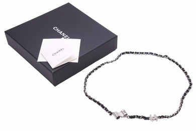 新品同様 CHANEL シャネル エアポッツ チェーン ショルダー ネックレス シルバー ブラック ココマーク B21 中古 48664