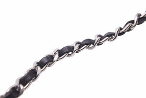 新品同様 CHANEL シャネル エアポッツ チェーン ショルダー ネックレス シルバー ブラック ココマーク B21 中古 48664