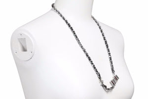 新品同様 CHANEL シャネル エアポッツ チェーン ショルダー ネックレス シルバー ブラック ココマーク B21 中古 48664