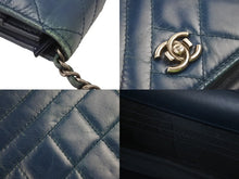 Load image into Gallery viewer, CHANEL シャネル ボーイシャネル マトラッセ チェーンウォレット Wステッチ 20番台 2015年 ネイビー 美品 中古 48672