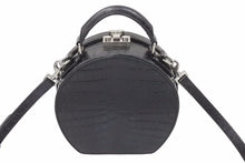 Load image into Gallery viewer, SAINT LAURENT サンローラン クロコ型押し ２WAY ドラム ハンドバッグ ブラック ショルダーバッグ ロゴ 美品 中古 48689