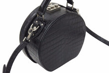 Load image into Gallery viewer, SAINT LAURENT サンローラン クロコ型押し ２WAY ドラム ハンドバッグ ブラック ショルダーバッグ ロゴ 美品 中古 48689
