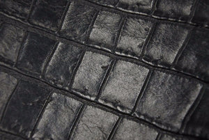 SAINT LAURENT サンローラン クロコ型押し ２WAY ドラム ハンドバッグ ブラック ショルダーバッグ ロゴ 美品 中古 48689