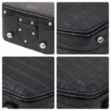 Load image into Gallery viewer, SAINT LAURENT サンローラン クロコ型押し ２WAY ドラム ハンドバッグ ブラック ショルダーバッグ ロゴ 美品 中古 48689
