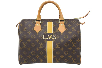 LOUIS VUITTON ルイヴィトン スピーディ30 モノグラム ブラウン イニシャル入り M41526 美品 中古 48696