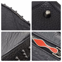 Load image into Gallery viewer, ChristianLouboutin クリスチャンルブタン ハンドバッグ ミニボストンバッグ スタッズ レザー ブラック シルバー 美品 中古 48703