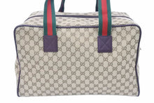 画像をギャラリービューアに読み込む, 極美品 グッチ GUCCI GGキャンバス ブラウン 茶 シェリーライン ボストンバッグ トラベルバッグ 大容量 153240 中古 48725 