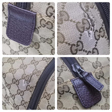 画像をギャラリービューアに読み込む, 極美品 グッチ GUCCI GGキャンバス ブラウン 茶 シェリーライン ボストンバッグ トラベルバッグ 大容量 153240 中古 48725 