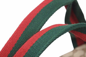 極美品 グッチ GUCCI GGキャンバス ブラウン 茶 シェリーライン ボストンバッグ トラベルバッグ 大容量 153240 中古 48725 